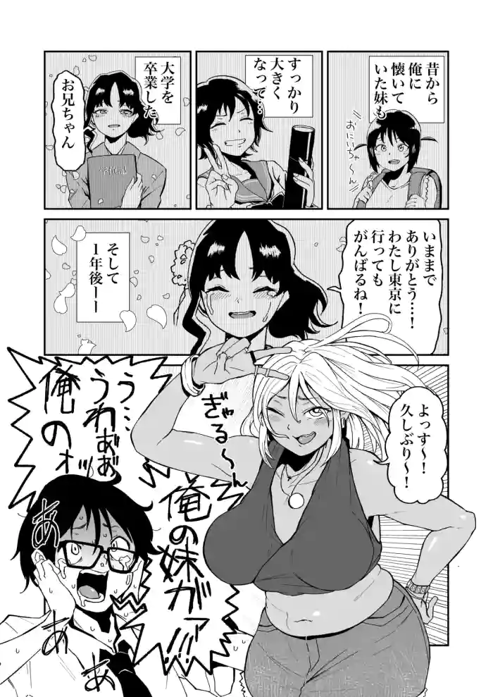 妹が黒ギャルになって帰ってくるskebまんが