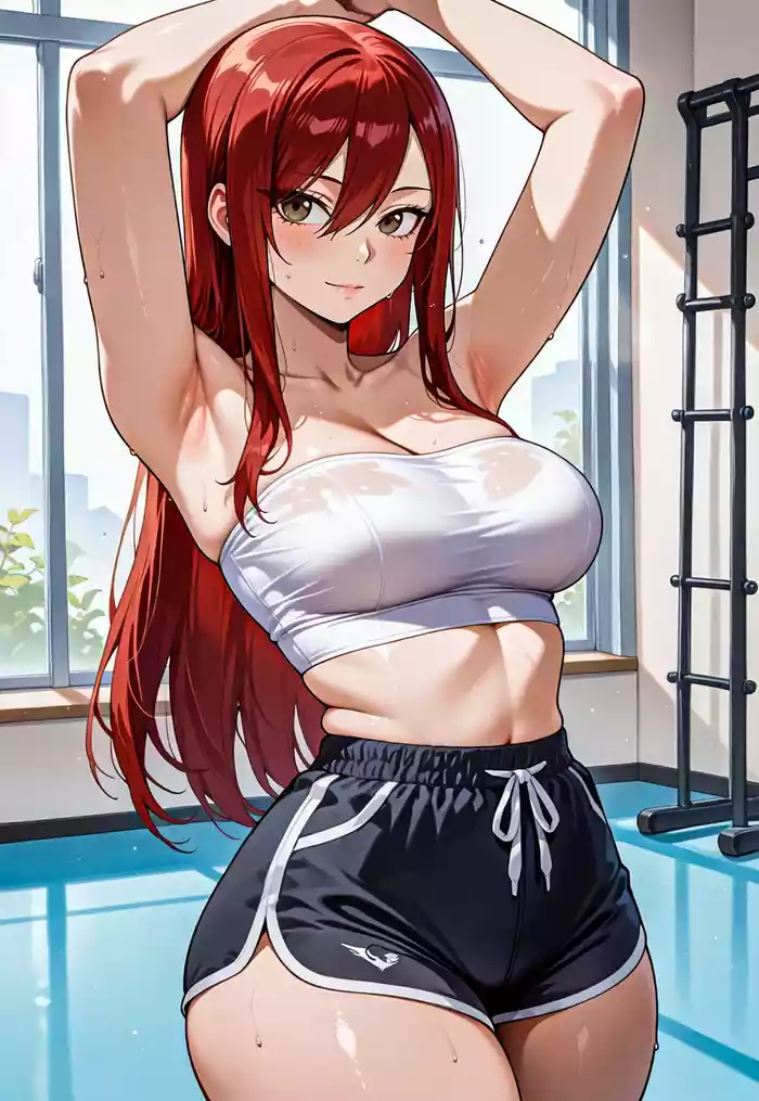 Erza gym session x BBC messingwithai ai generated